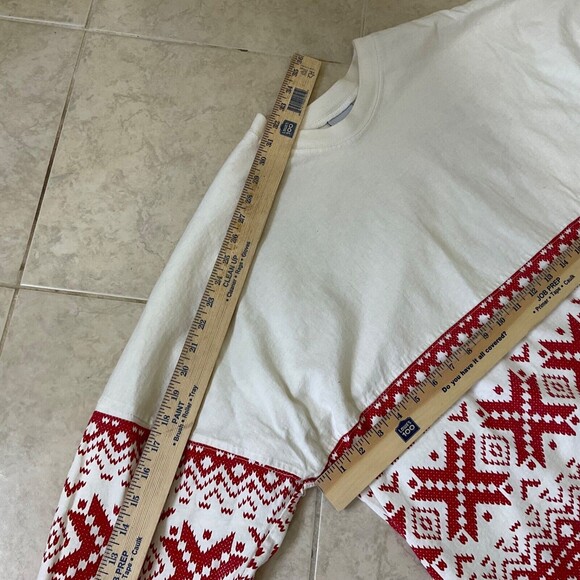 Spirit Jersey women size L Let it snow Red Snow Flakes Fair Isle cozy USA - Picture 12 of 12